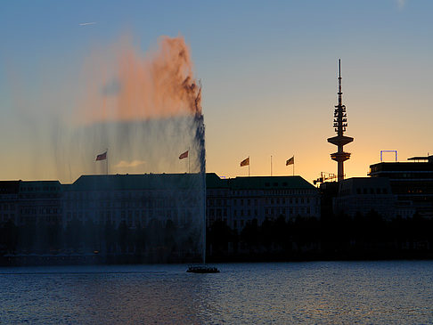 Sonnenuntergang über der Binnenalster