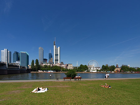 Skyline von Frankfurt mit Sachsenhausener Ufer