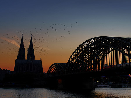 Kölner Dom hinter der Hohenzollernbrücke Fotos